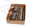 Kit garrafa e 2 canecas grandes VRB905g